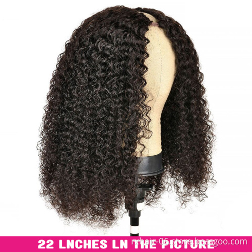ISEE Hair New V Part Wig Human Hair Curly,Raw Burmese Hair Glueless Thin Part Wig,U Part Wig Blend With Your Own Hairline